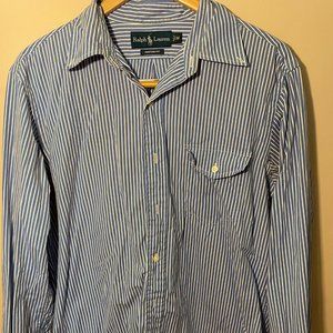 Blue Custom Fit Polo Button Down